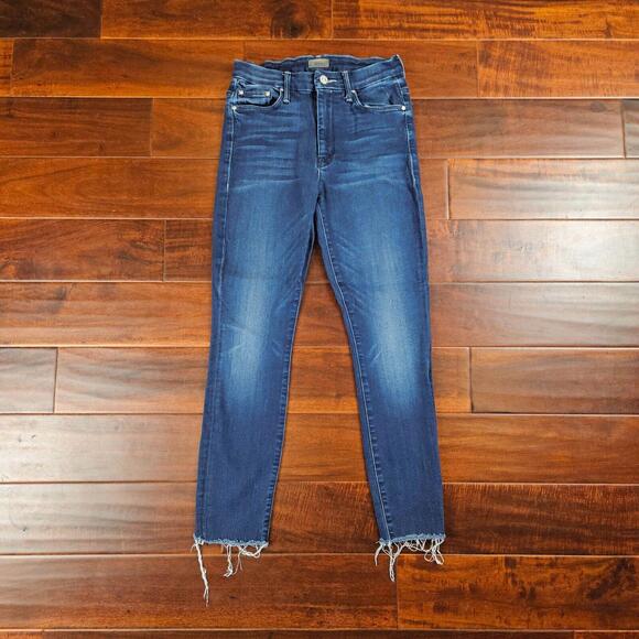 Mother Jeans The Rascal Ankle Chew Women 26 Blue Tongue and Chic Wash Denim